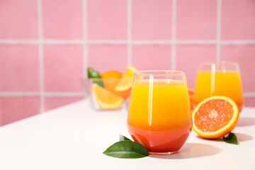 Orange cocktail, concept of fresh delicious summer citrus cocktail