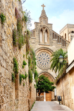  Iglesia de Sant Jaume or Church of St. Jaume is a Roman Catholic church in Alcúdia, Mallorca - Balearic Island, Spain