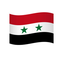 Syria flag - simple wavy vector icon with shading.