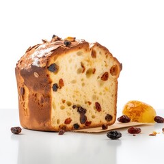 Panettone Isolated on White. Generative AI
