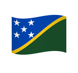 Solomon Islands flag - simple wavy vector icon with shading.