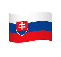 Obraz premium Slovakia flag - simple wavy vector icon with shading.