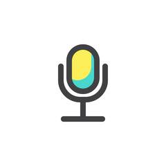 mic rec button filled outline icon