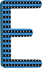 dotted capital letter E, uppercase letter E