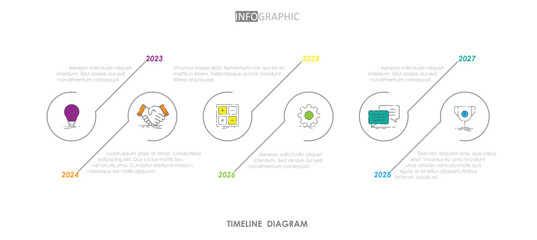 timeline diagram abstract element project week Infographic template for business. 6 step modern finance workflow Timeline diagram with presentation vector timeline roadmap infographic.	

