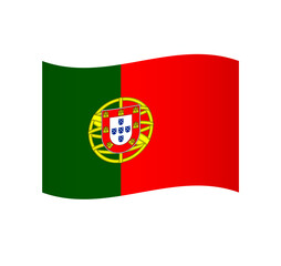 Obraz premium Portugal flag - simple wavy vector icon with shading.