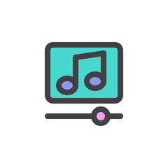 Music player interface filled outline icon