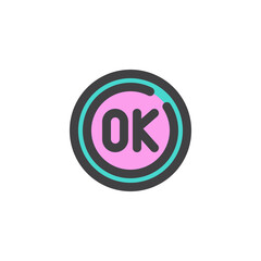 ok button filled outline icon