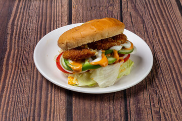 Fish cheese ball muffin bun