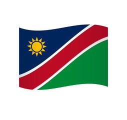 Namibia flag - simple wavy vector icon with shading.