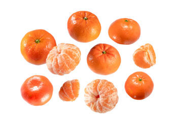 Fresh tangerines flying