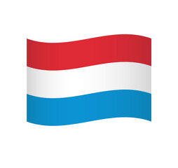 Luxembourg flag - simple wavy vector icon with shading.