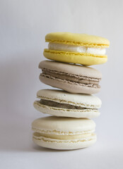 Sweet macarons isolated on white background