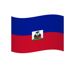 Obraz premium Haiti flag - simple wavy vector icon with shading.