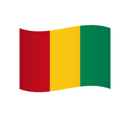 Fototapeta premium Guinea flag - simple wavy vector icon with shading.