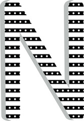 Obraz premium dotted capital letter N, uppercase letter N