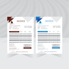 Creative Invoice minimal design template. Bill form business invoice accounting.
