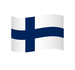 Naklejka premium Finland flag - simple wavy vector icon with shading.