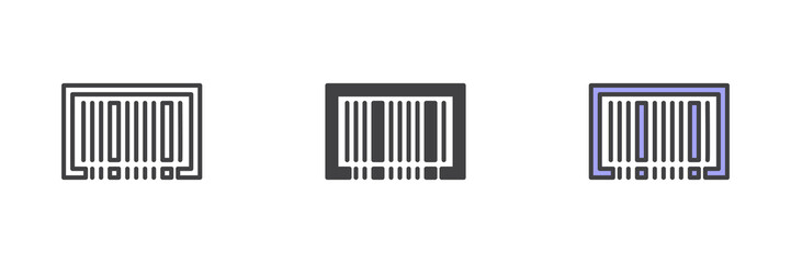 Barcode different style icon set