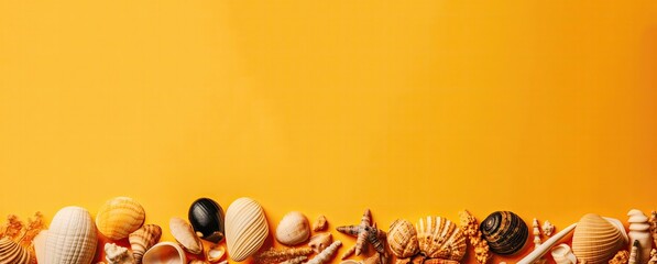 Fototapeta premium starfish, coral and pearl, sea horse, shells with generative ai