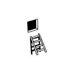 vector illustration of a ladder with a window