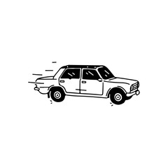 vector illustration of a speeding car