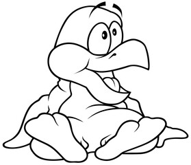 Drawing of a Sitting Penguin
