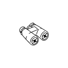 vector doodle illustration of binoculars with eyes concept