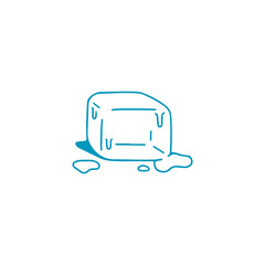 vector illustration doodle ice melting