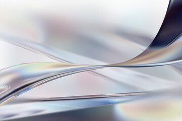 Naklejka premium 透明感の美しい虹色のメタリックなクールなガラス質感のアブストラクト