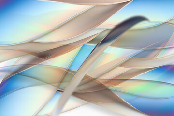 透明感の美しい虹色のメタリックなクールなガラス質感のアブストラクト