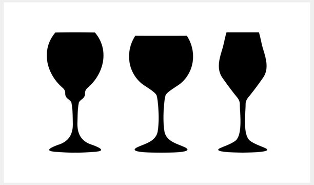 Wine glass toast icon isolated. Stencil Hand dravn Vector stock illustration EPS 10