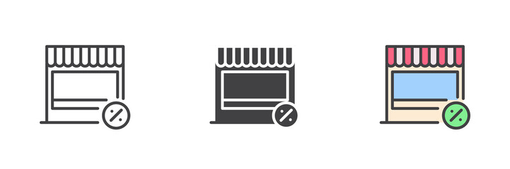 Discount store different style icon set