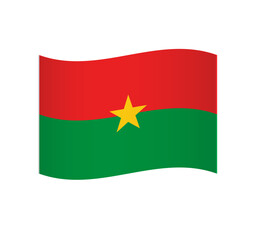 Burkina Faso flag - simple wavy vector icon with shading.