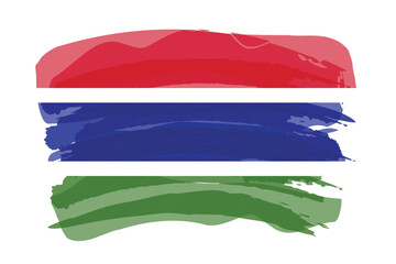 Brush stroke flag of GAMBIA