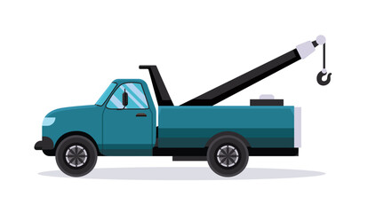 Fototapeta na wymiar pickup truck crane. tow truck vector illustration 