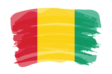 Brush stroke flag of GUINEA