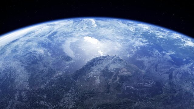 Closeup blue planet earth from space. Great for earth day, news or world issues. Landscape background 4k