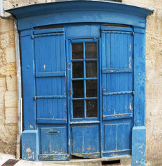 old rustic blue door, France