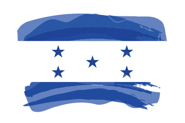 Brush stroke flag of HONDURAS