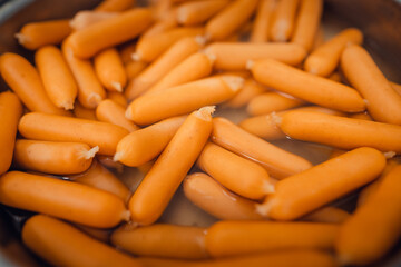 Fresh baked bread on a display in bakery
