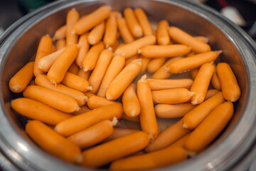 Fresh baked bread on a display in bakery