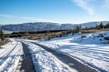 The Muckish gap road in winter - County Donegal, Ireland