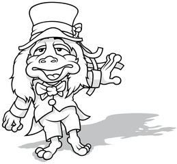 Drawing of a Waterman with a Top Hat on his Head