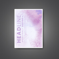 Cover template with watercolor background. Design for your cover, date, postcard, banner, logo.