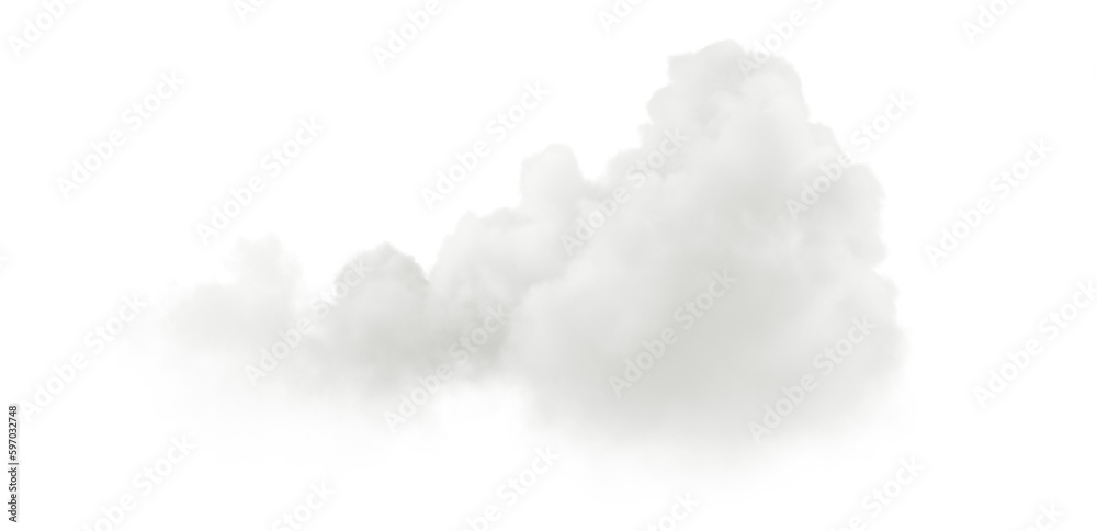 Aufkleber cut out basic white cumulus clouds shapes flowing 3d rendering png