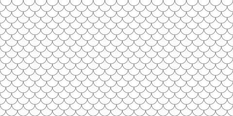 Fototapeta premium Fish, mermaid, dragon scales seamless pattern. Mermaid tail pattern. Fish and snake scale background. Abstract japanese geometric line water wave and roof tiles background. Vector illustration.