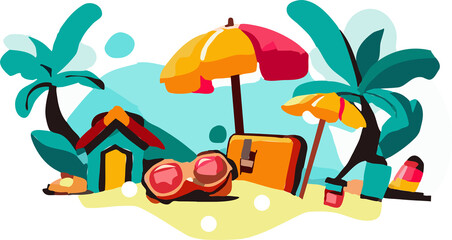 summer vacation png graphic clipart design