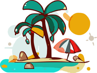Fototapeta na wymiar summer vacation png graphic clipart design