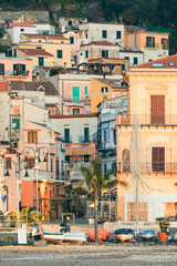 Fototapeta na wymiar In the Amalfi coast seafaring town of Cetara, famous for anchovies and the colors of the buildings, Salerno, Amalfi coast, Positano.
